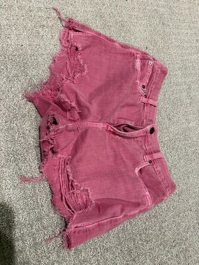 Aerie Pink Distressed Women's Denim Shorts